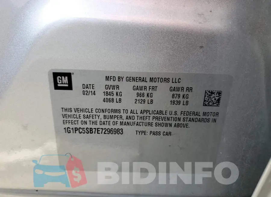 1G1PC5SB7E7296983 Photo# 12