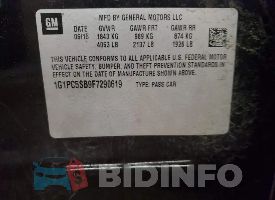 1G1PC5SB9F7290619 Photo# 12