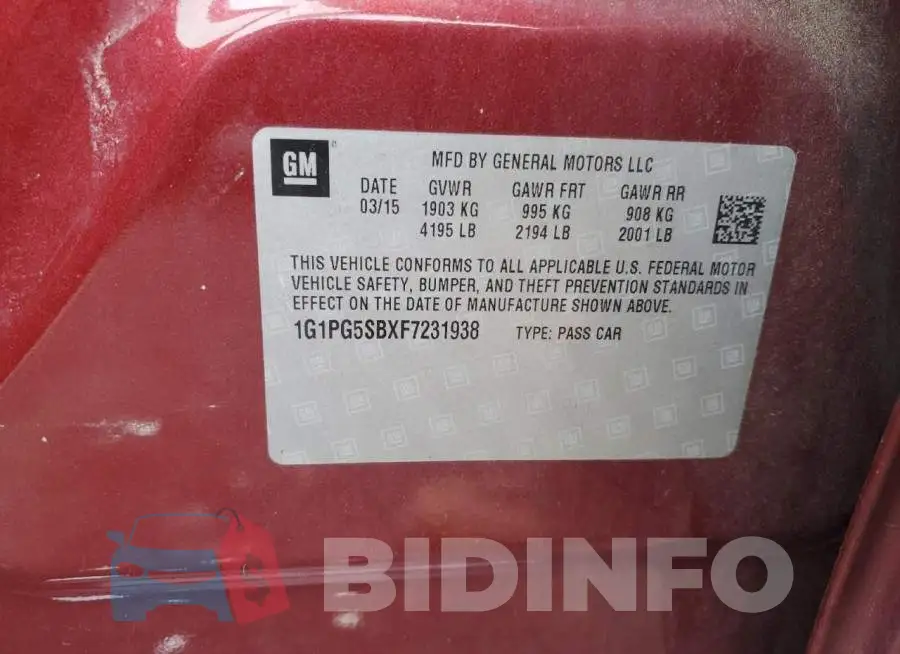 1G1PG5SBXF7231938 Photo# 12