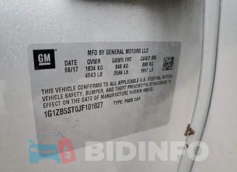 1G1ZB5ST0JF101827 Photo# 12