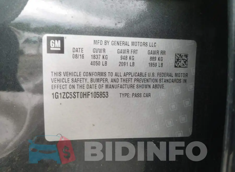 1G1ZC5ST0HF105853 Photo# 10
