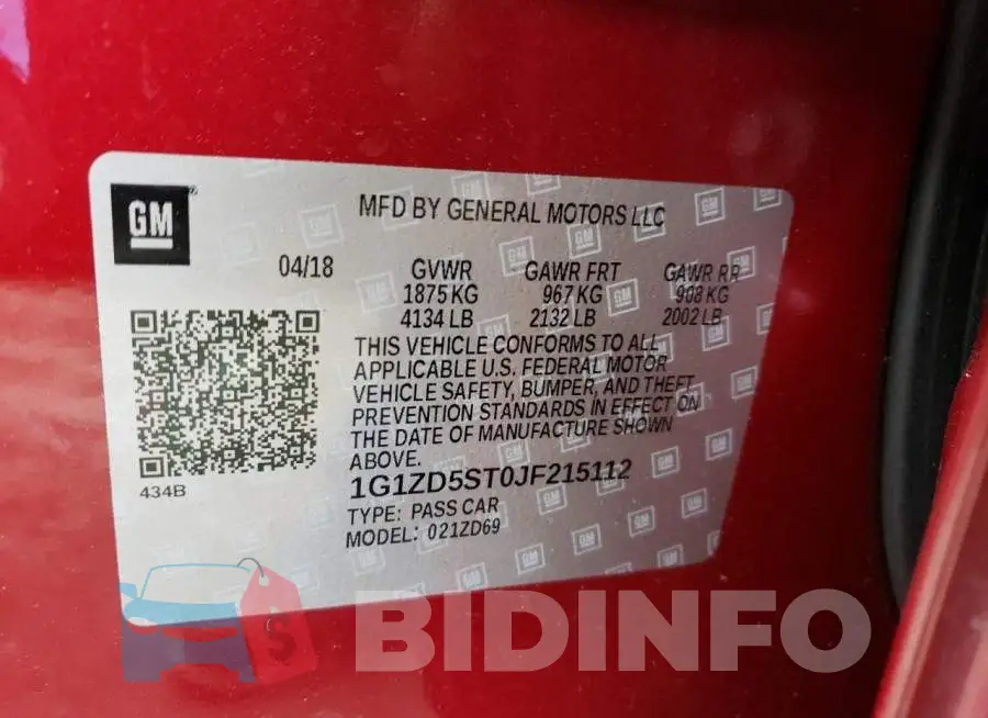 1G1ZD5ST0JF215112 Photo# 12