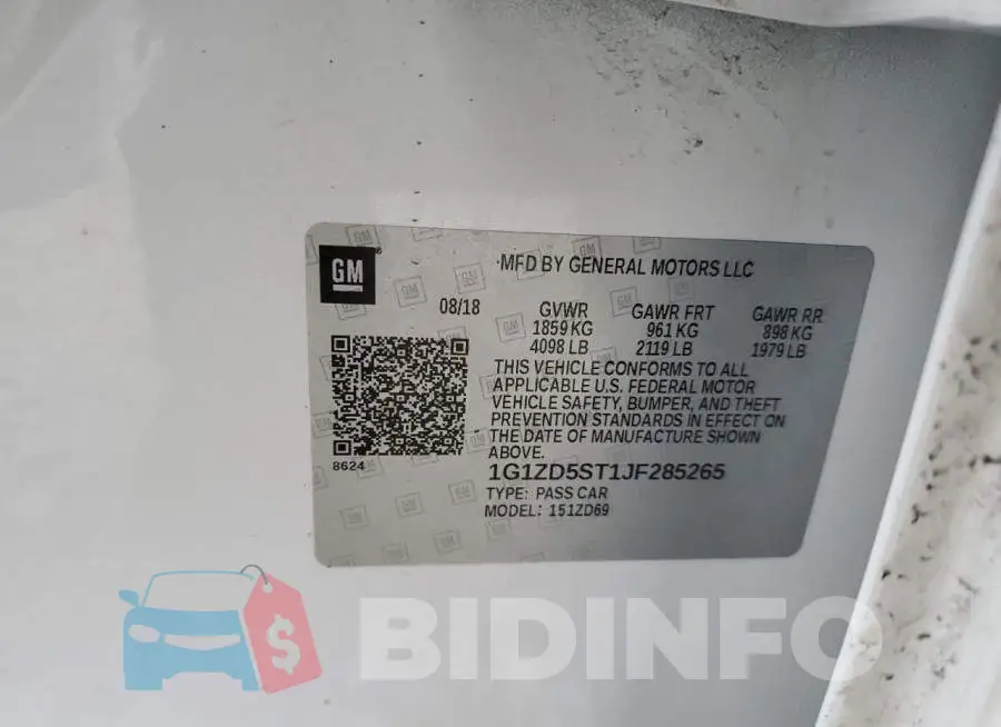 1G1ZD5ST1JF285265 Photo# 12