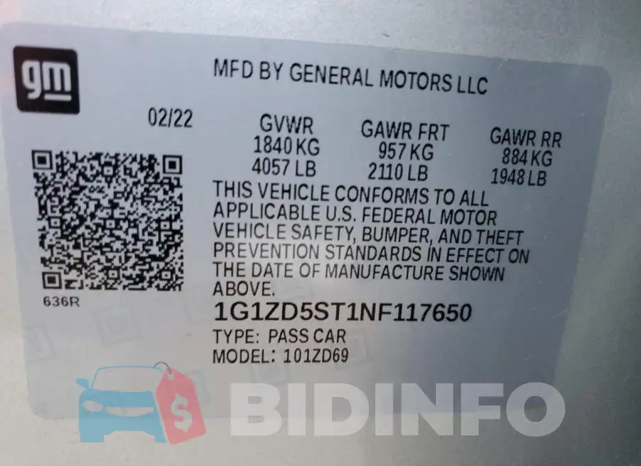 1G1ZD5ST1NF117650 Photo# 13
