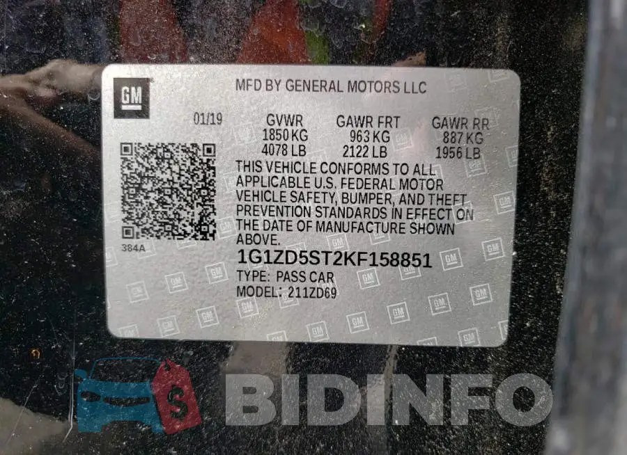 1G1ZD5ST2KF158851 Photo# 12