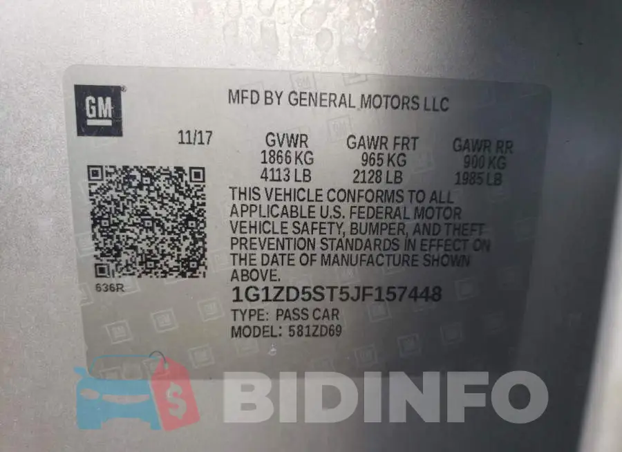 1G1ZD5ST5JF157448 Photo# 12