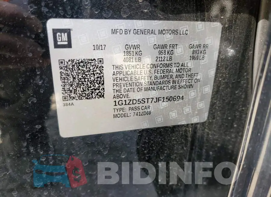 1G1ZD5ST7JF150694 Photo# 12