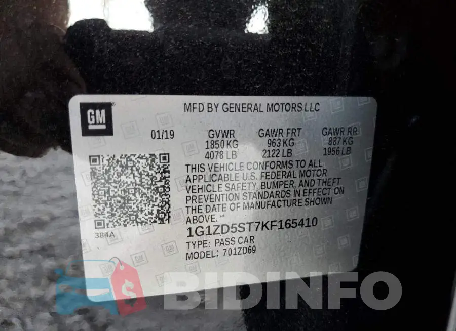1G1ZD5ST7KF165410 Photo# 12