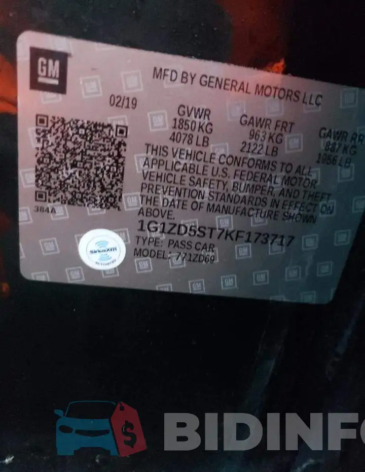 1G1ZD5ST7KF173717 Photo# 12