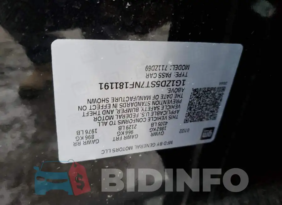 1G1ZD5ST7NF181191 Photo# 12