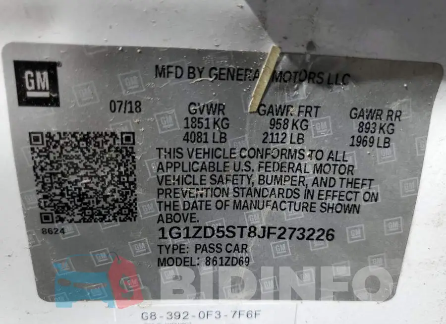 1G1ZD5ST8JF273226 Photo# 10