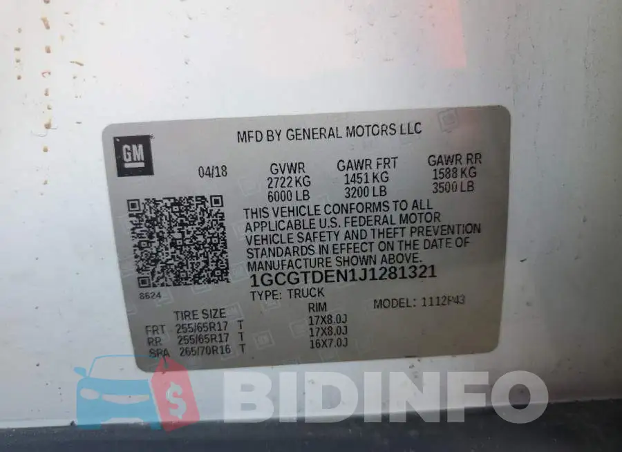1GCGTDEN1J1281321 Photo# 12