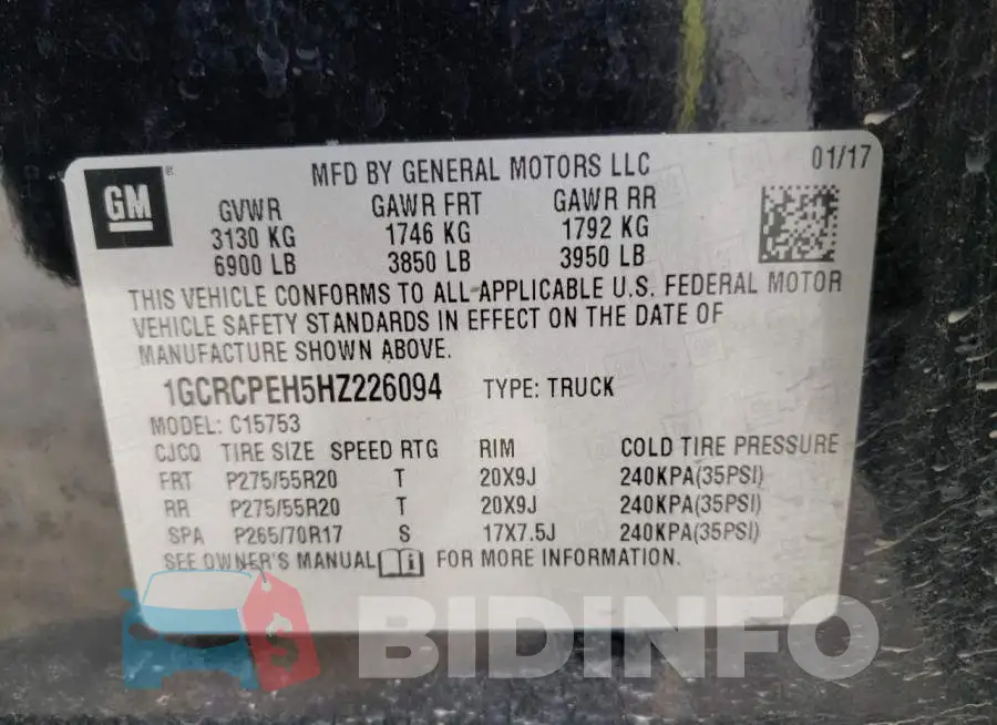 1GCRCPEH5HZ226094 Photo# 12