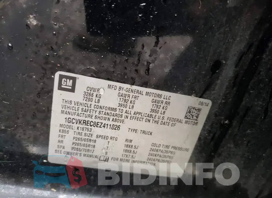 1GCVKREC8EZ411026 Photo# 12