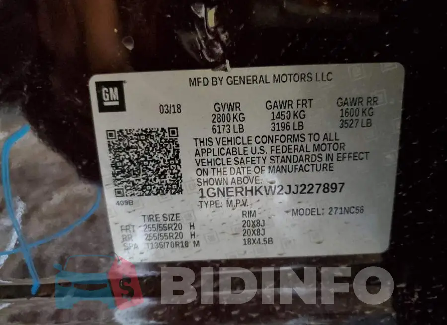 1GNERHKW2JJ227897 Photo# 13