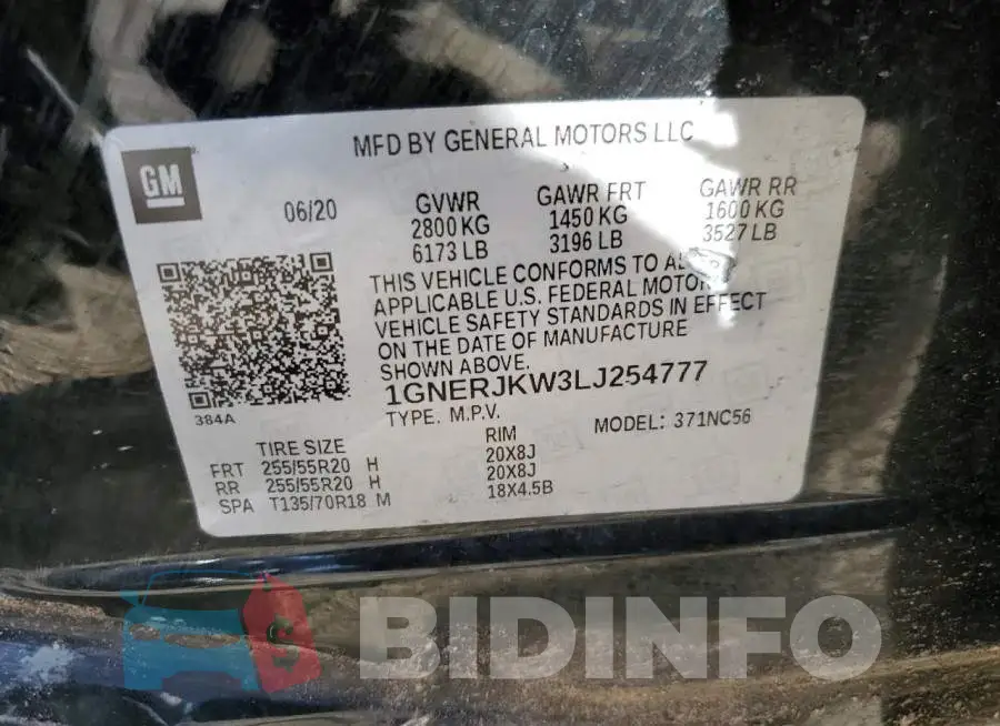 1GNERJKW3LJ254777 Photo# 12
