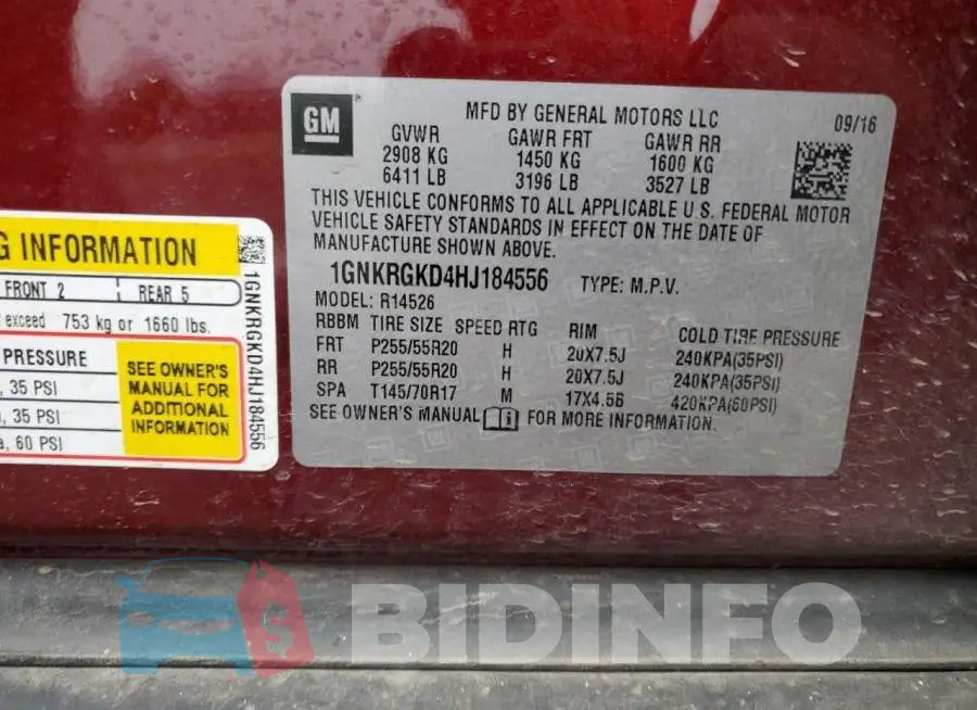 1GNKRGKD4HJ184556 Photo# 13