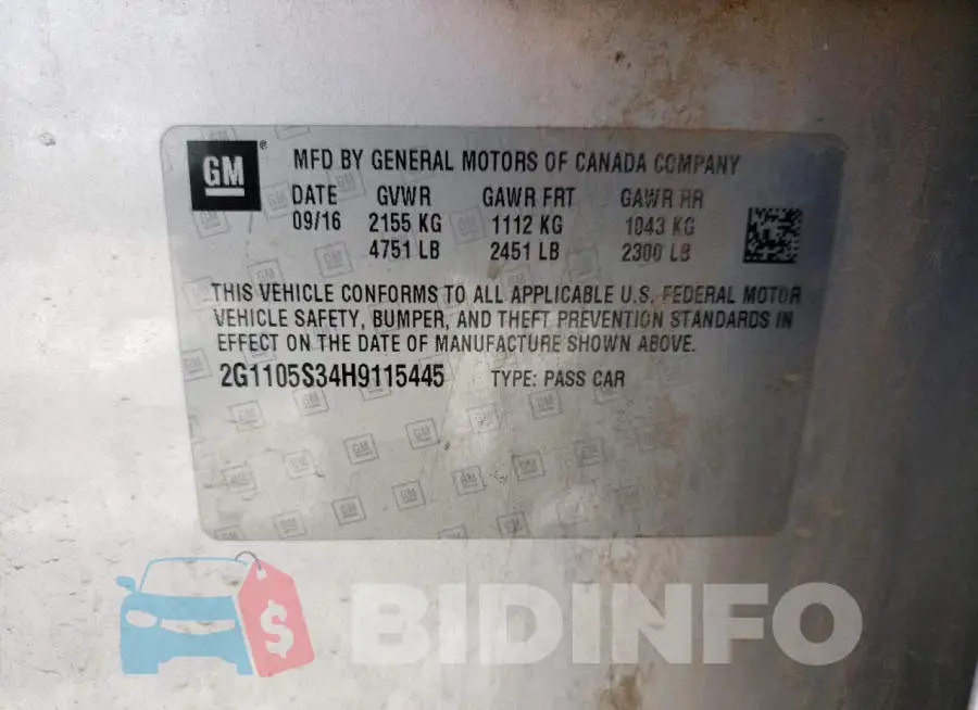 2G1105S34H9115445 Photo# 10