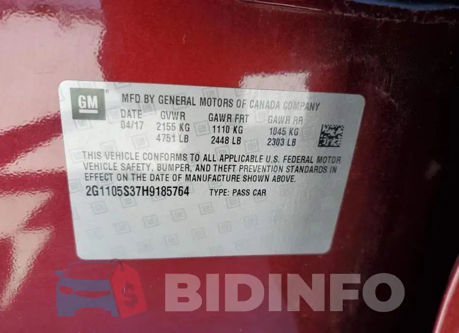 2G1105S37H9185764 Photo# 12