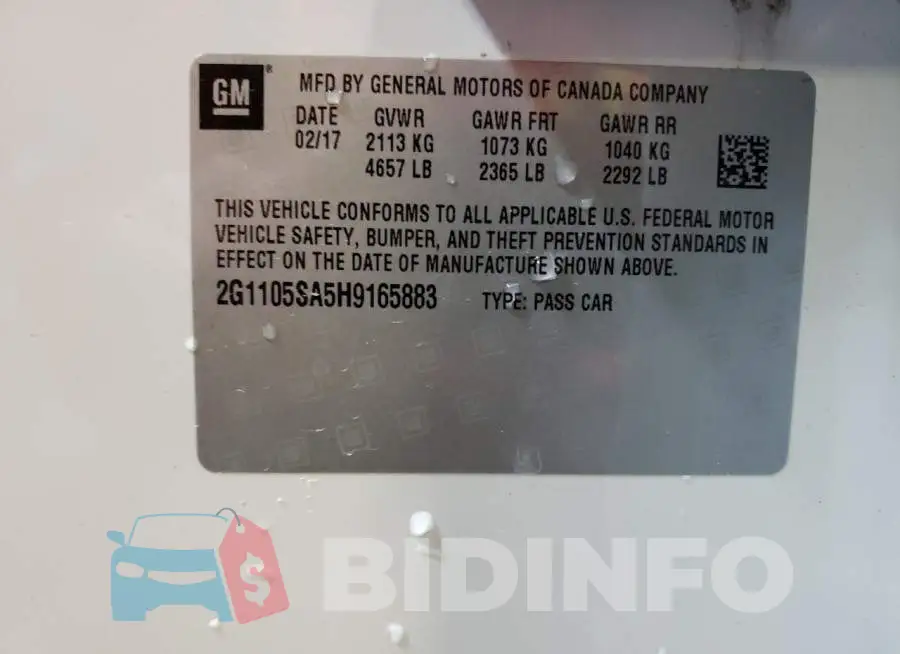 2G1105SA5H9165883 Photo# 12