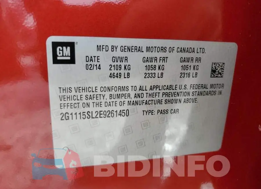 2G1115SL2E9261450 Photo# 12