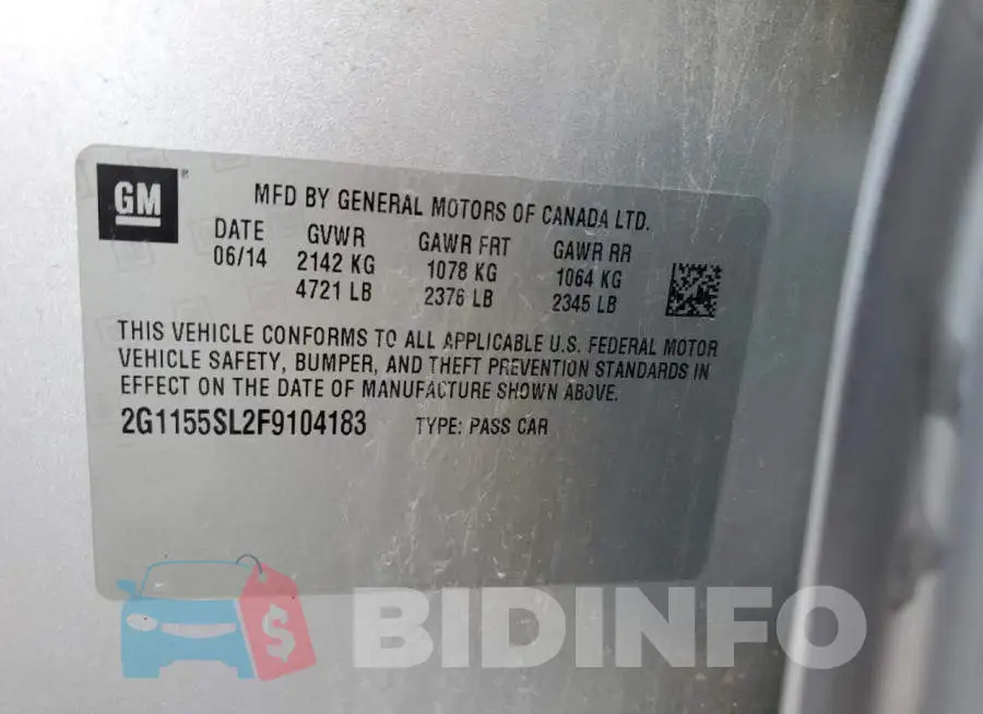 2G1155SL2F9104183 Photo# 12