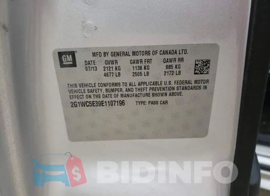 2G1WC5E39E1107196 Photo# 12