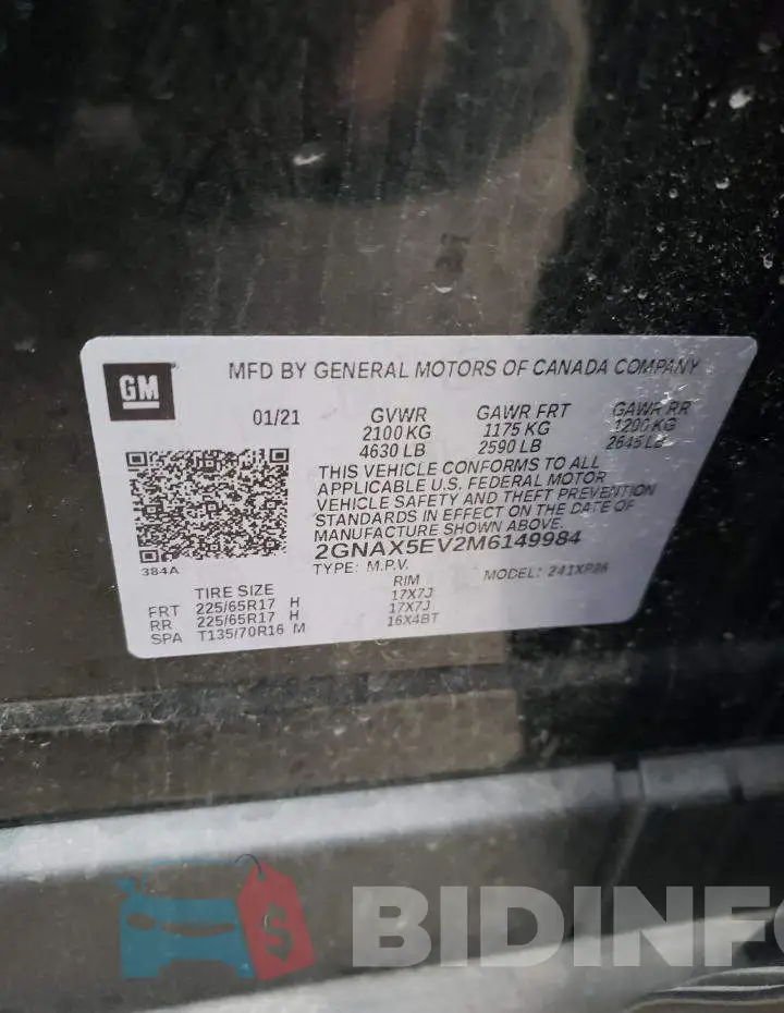2GNAX5EV2M6149984 Photo# 14