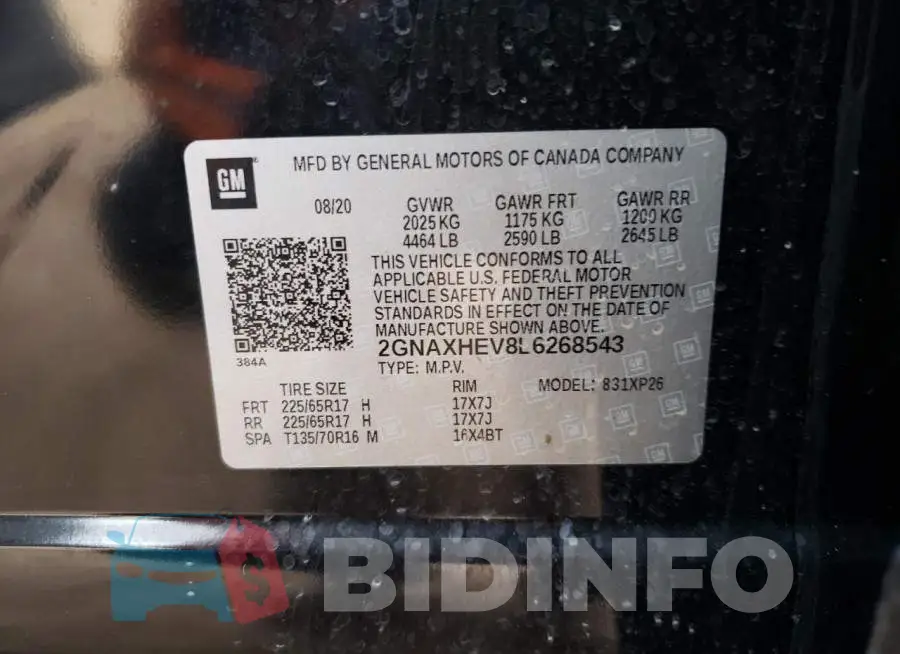 2GNAXHEV8L6268543 Photo# 12