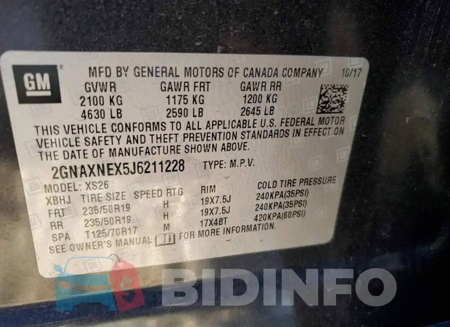 2GNAXNEX5J6211228 Photo# 10