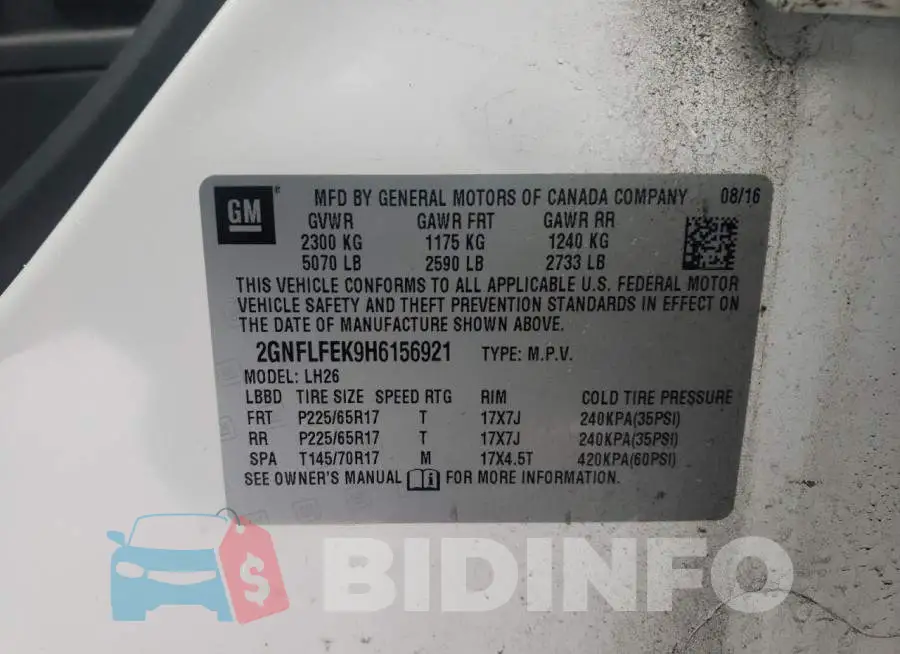 2GNFLFEK9H6156921 Photo# 13