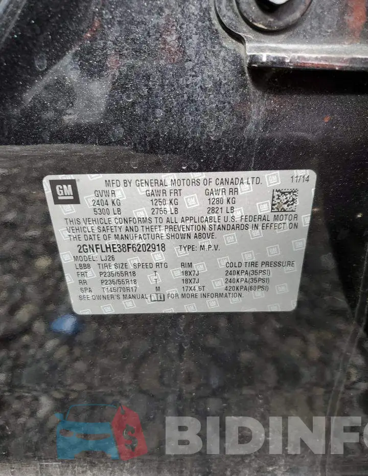 2GNFLHE38F6202918 Photo# 12