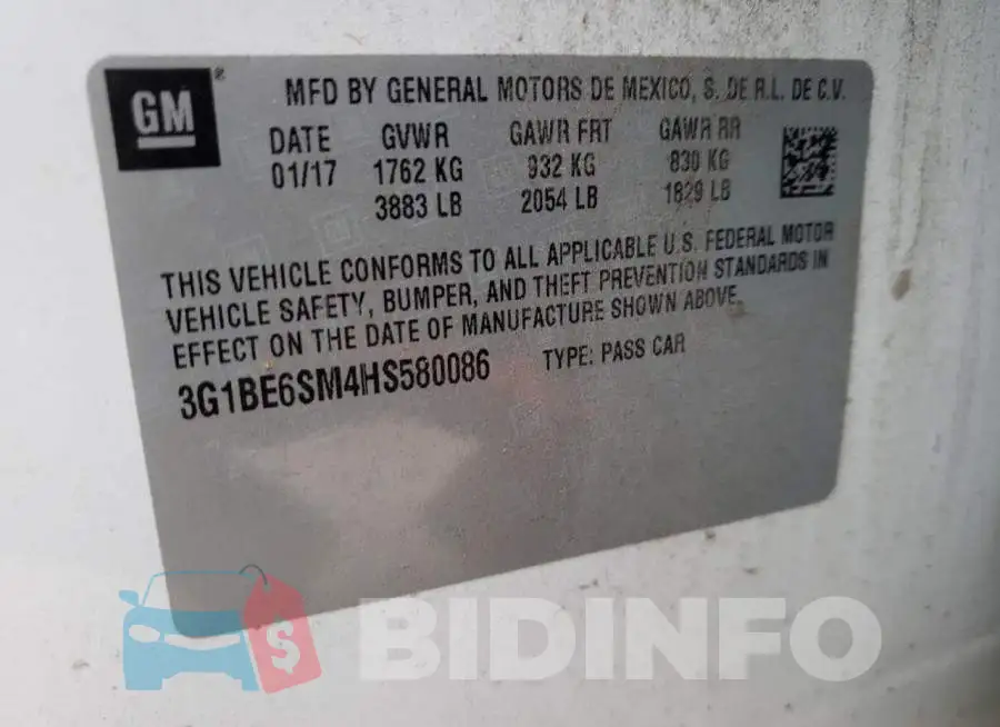 3G1BE6SM4HS580086 Photo# 12