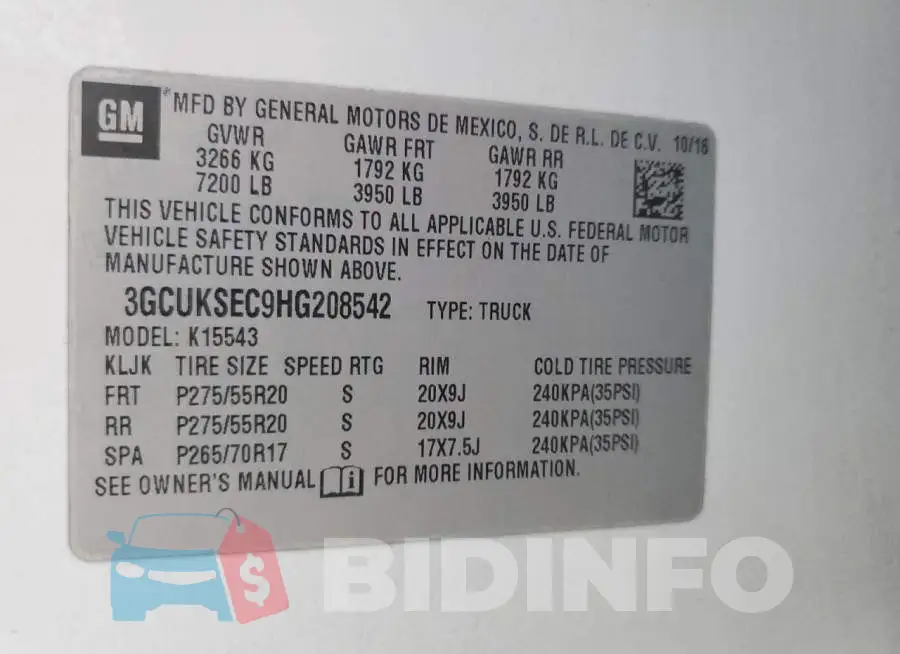 3GCUKSEC9HG208542 Photo# 12