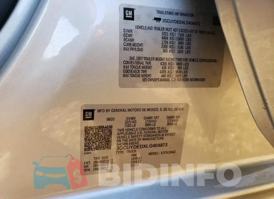 3GCUYDEDXLG404873 Photo# 12