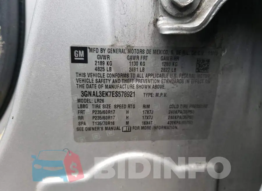 3GNAL3EK7ES578921 Photo# 13