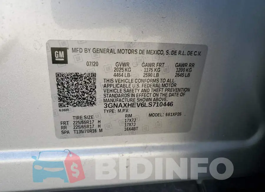 3GNAXHEV6LS710446 Photo# 13