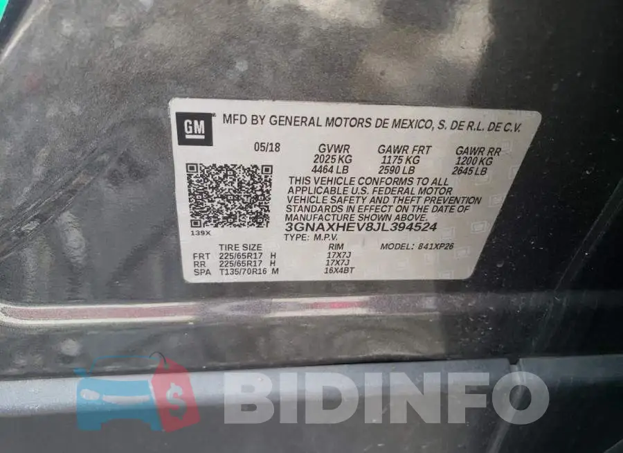 3GNAXHEV8JL394524 Photo# 14