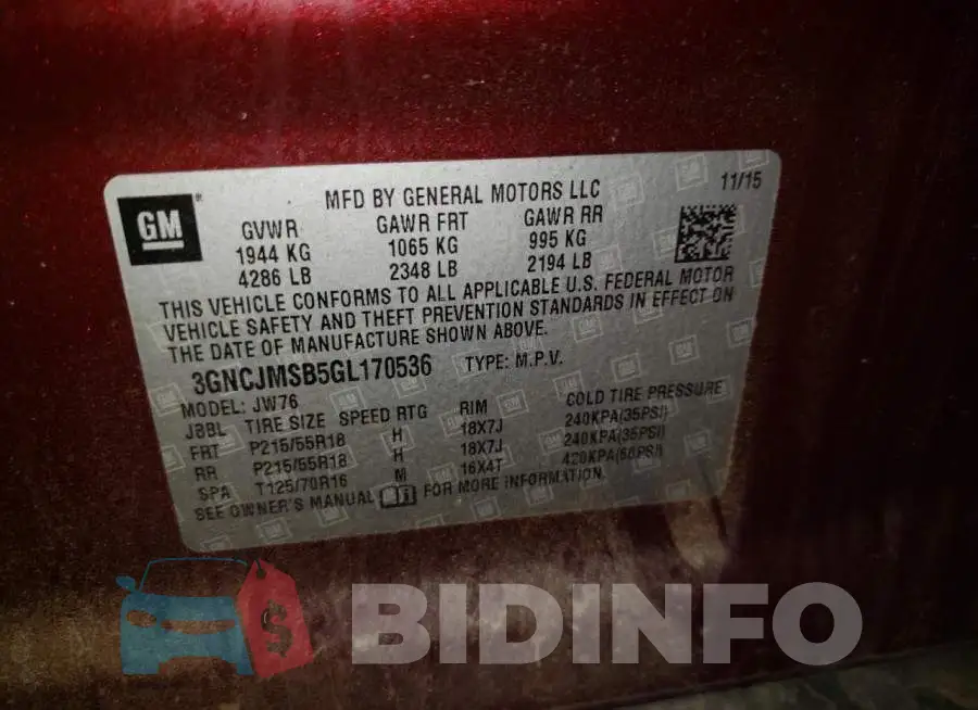 3GNCJMSB5GL170536 Photo# 12