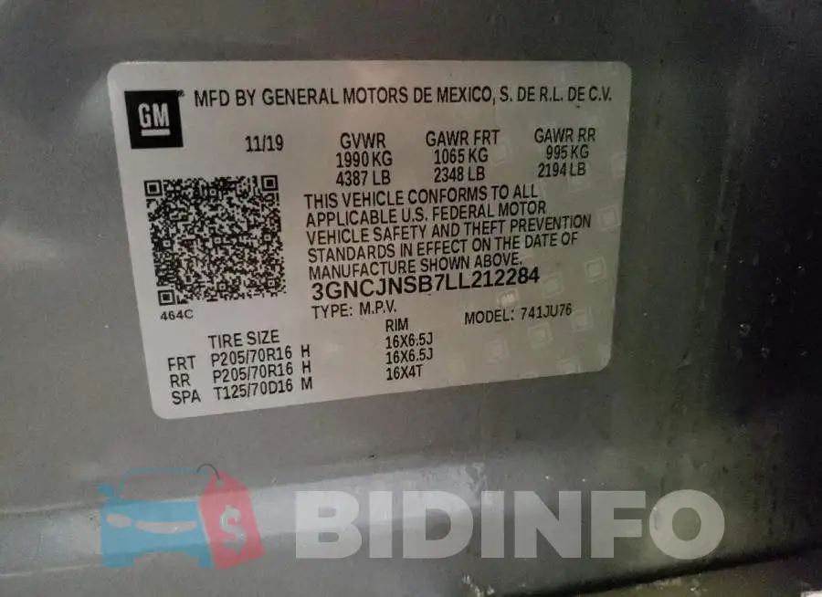 3GNCJNSB7LL212284 Photo# 12