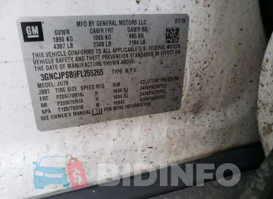 3GNCJPSB9FL255265 Photo# 13