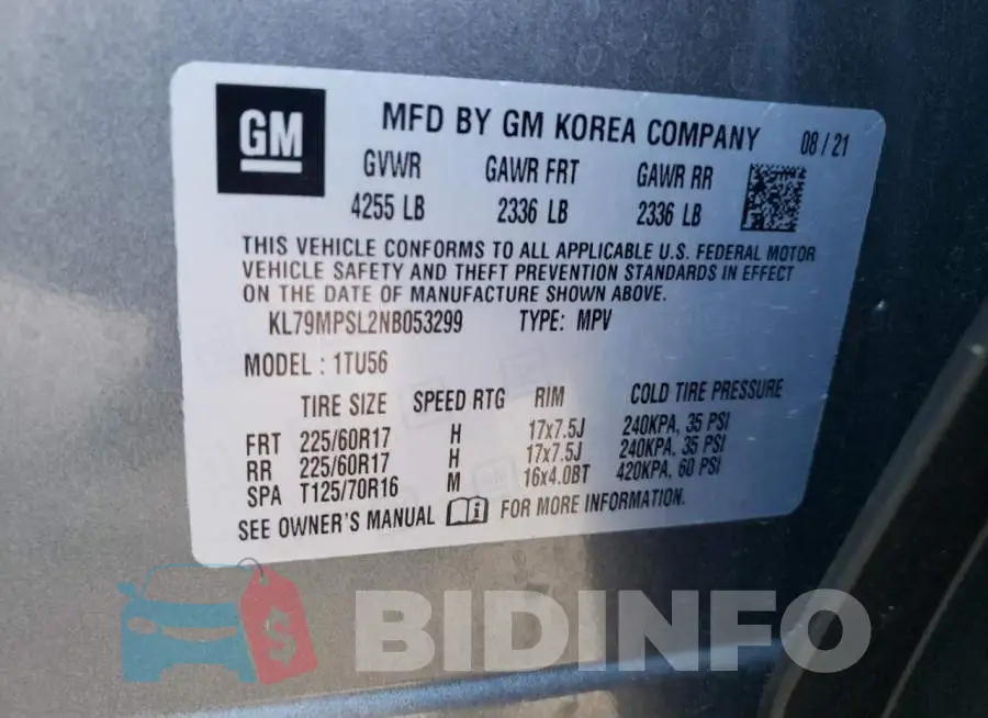 KL79MPSL2NB053299 Photo# 14