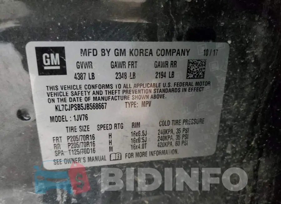 KL7CJPSB5JB568667 Photo# 12