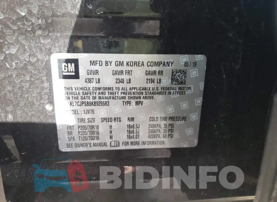 KL7CJPSB8KB925583 Photo# 13