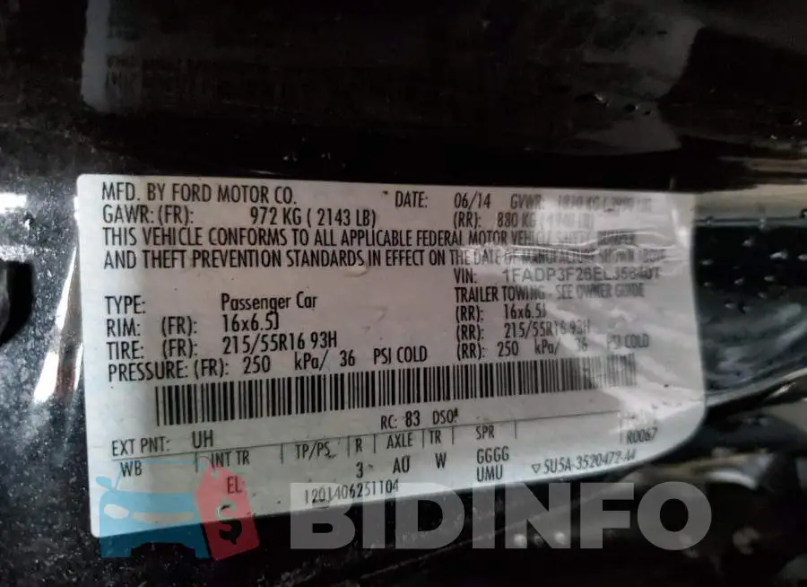 1FADP3F26EL356407 Photo# 12
