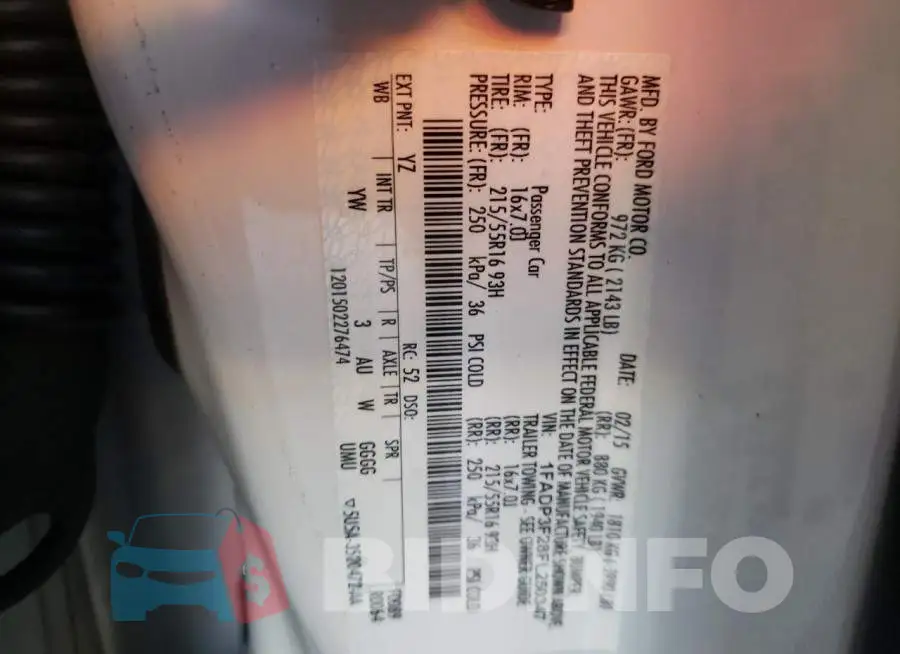 1FADP3F28FL250347 Photo# 12