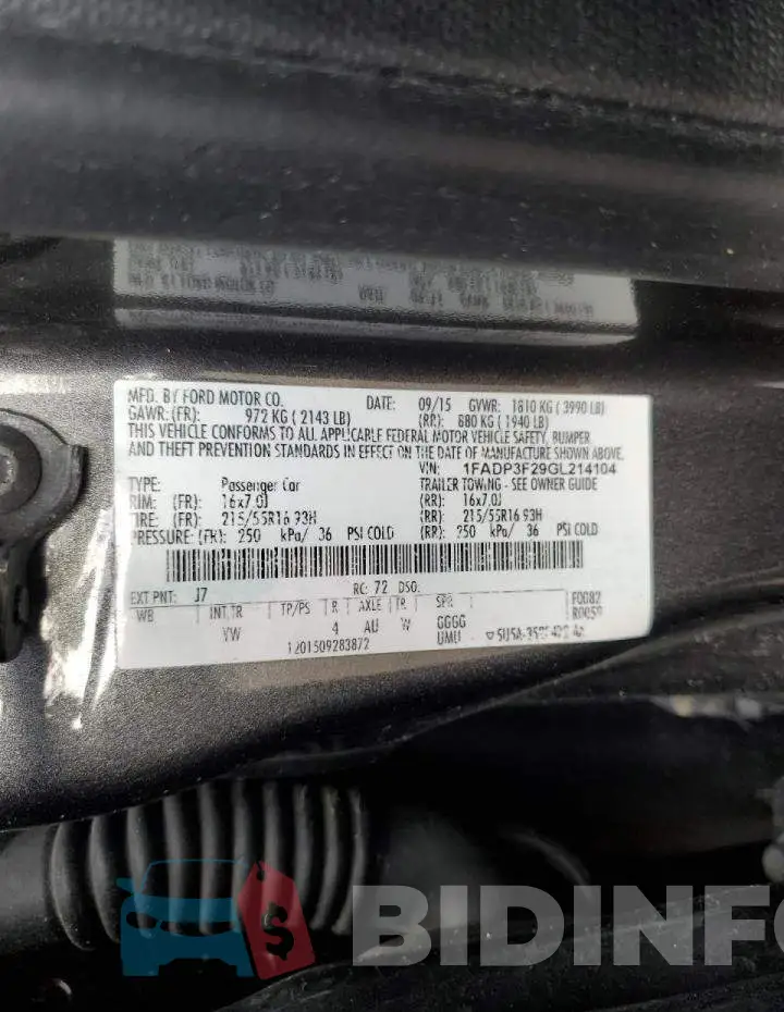 1FADP3F29GL214104 Photo# 13