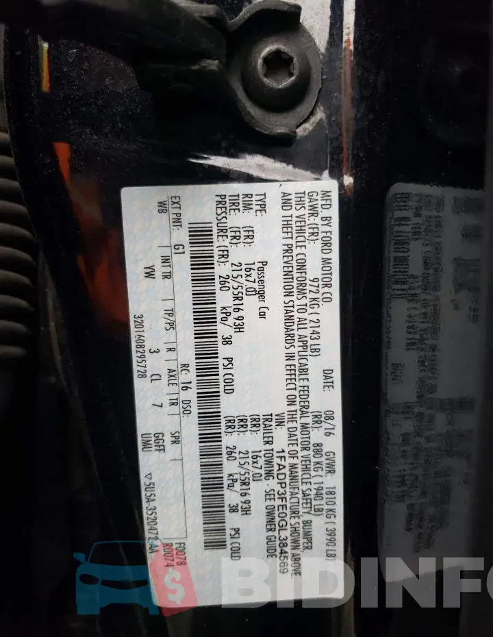 1FADP3FE0GL384569 Photo# 12