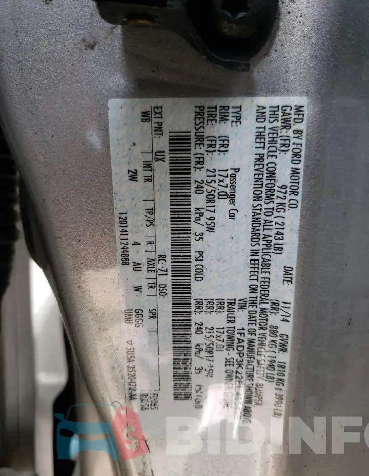 1FADP3K22EL455425 Photo# 12