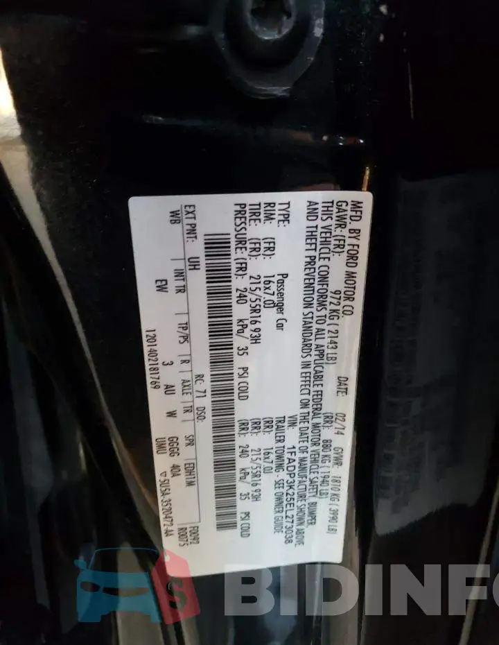 1FADP3K25EL273038 Photo# 12